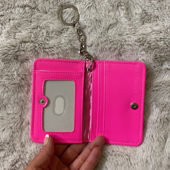 Express Maroon Sparkle Wristlet & Pink Card Holder - Picture 9 of 14